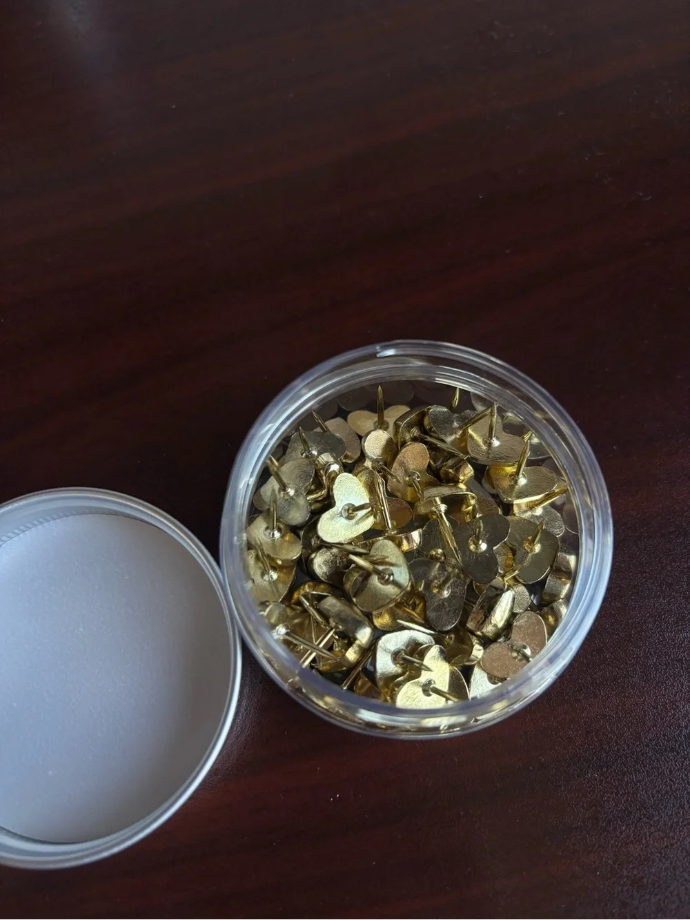 sugar paper heart Gold Push Pins